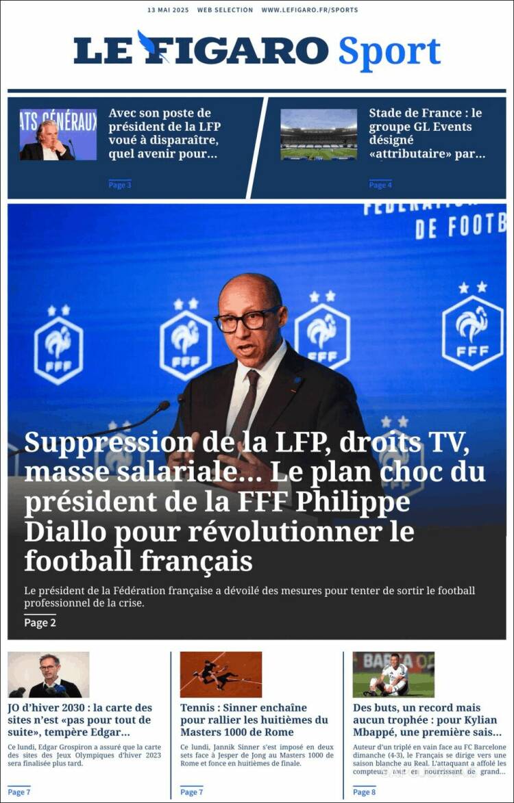 Portada de Le Figaro Sport (Francia)