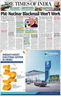 Portada de The Times of India (India)