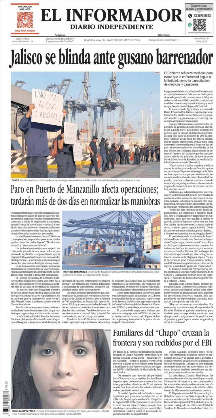 Portada de El Informador (México)