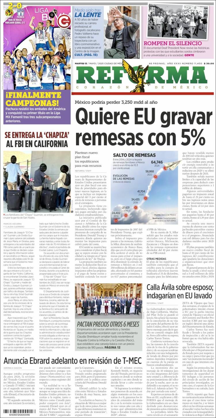Portada de Reforma (México)