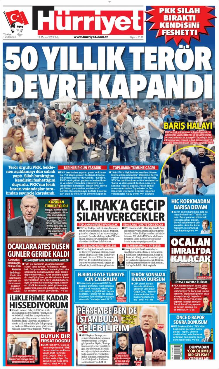 Portada de Hürriyet (Turqu&iacute;a)