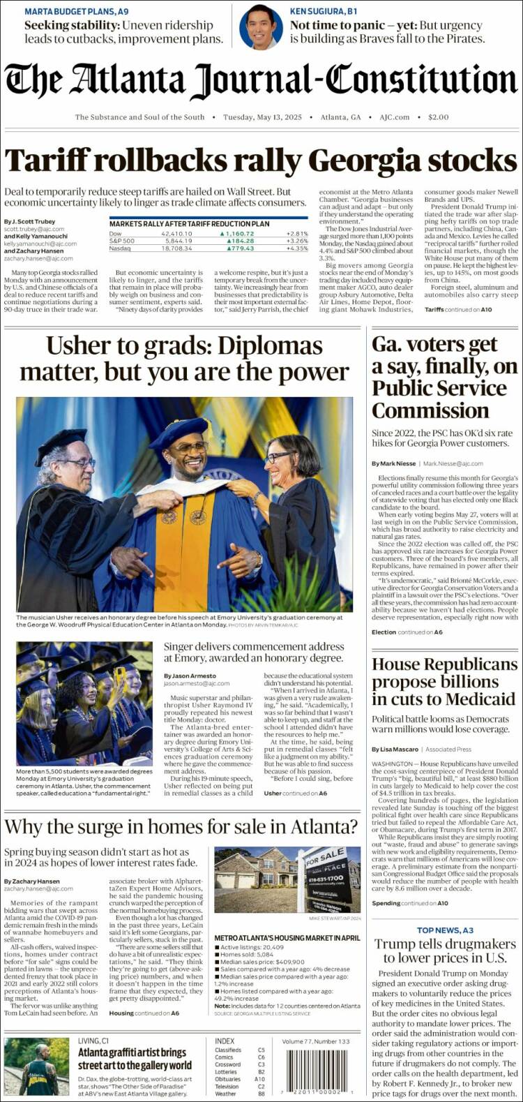 Portada de The Atlanta Journal-Constitution (USA)