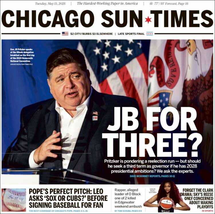 Portada de Chicago Sun-Times (USA)