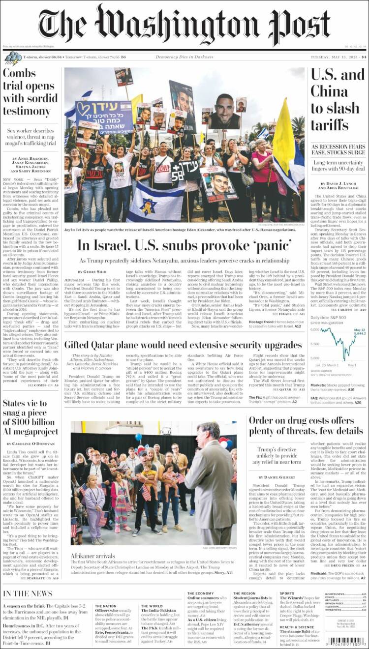 Portada de The Washington Post (USA)