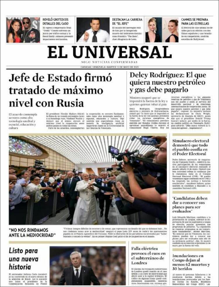 Portada de Universal (Venezuela)