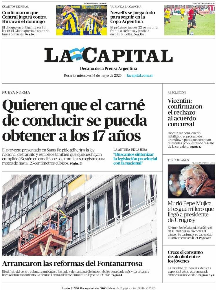 Portada de La Capital - Rosario (Argentina)