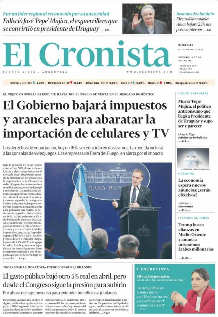 Portada de El Cronista Comercial (Argentina)