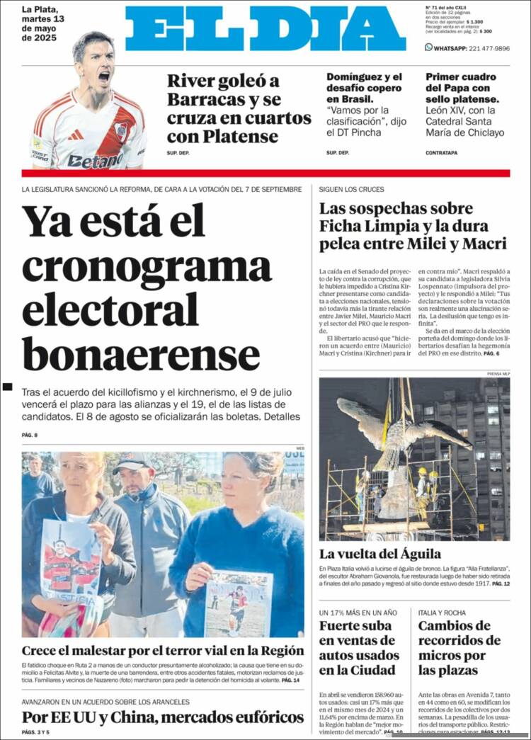 Portada de El Día de la Plata (Argentina)