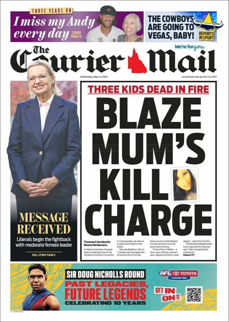 Portada de The Courier-Mail (Australia)