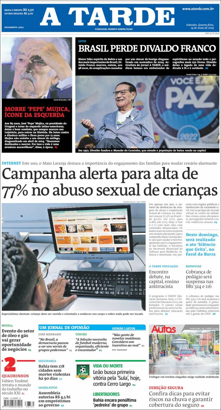 Portada de Diário A Tarde (Brasil)