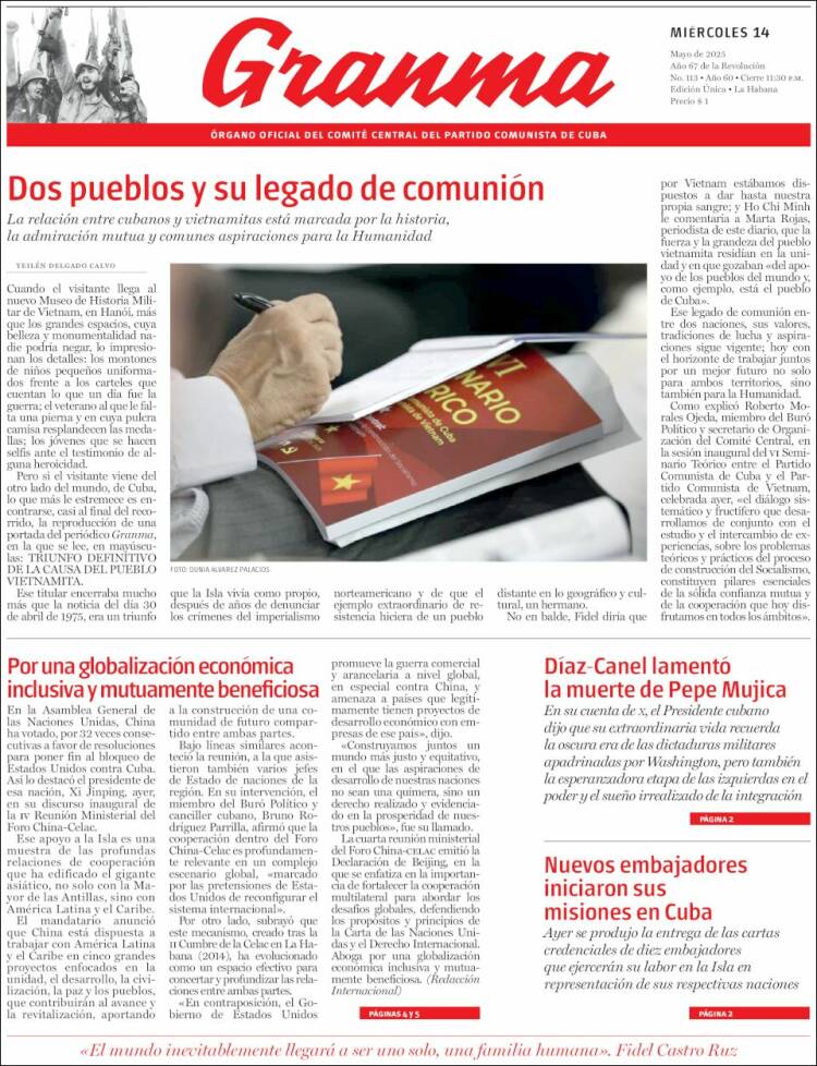 Portada de Granma (Cuba)