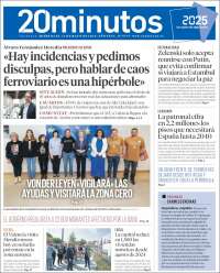 Portada de 20 Minutos - Valencia (Spain)