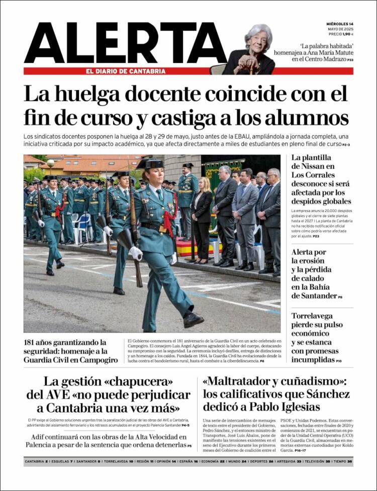 Portada de Alerta - El Diario de Cantabria (España)