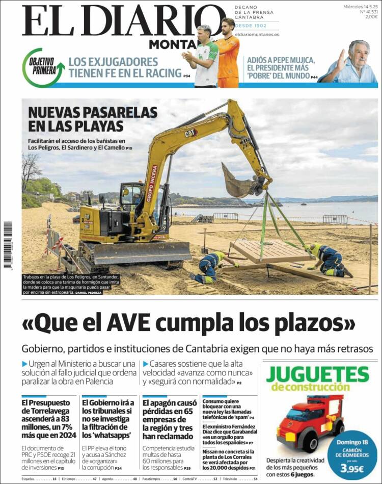 Portada de El Diario Montañés (España)