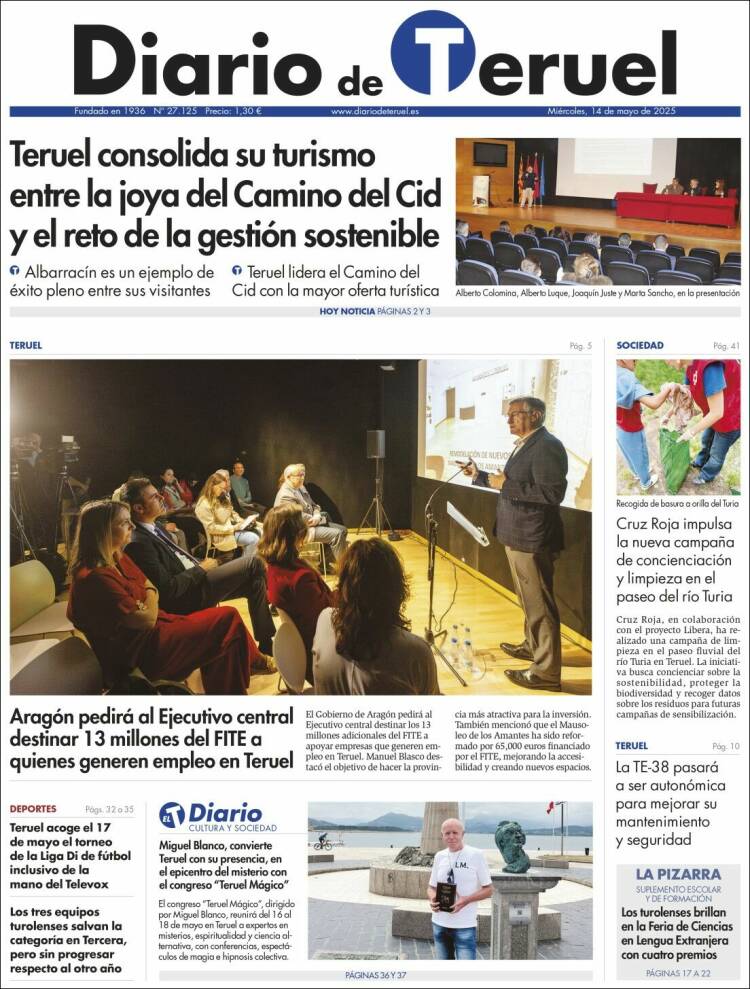 Portada de Diario de Teruel (Spain)