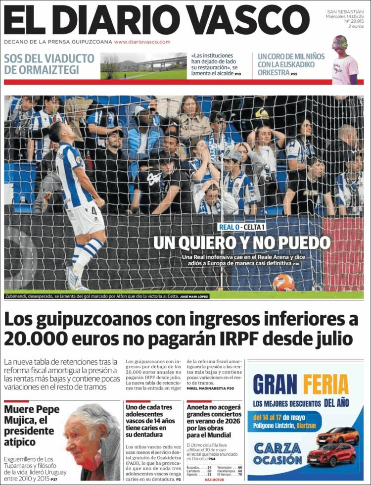 Portada de Diario Vasco (España)