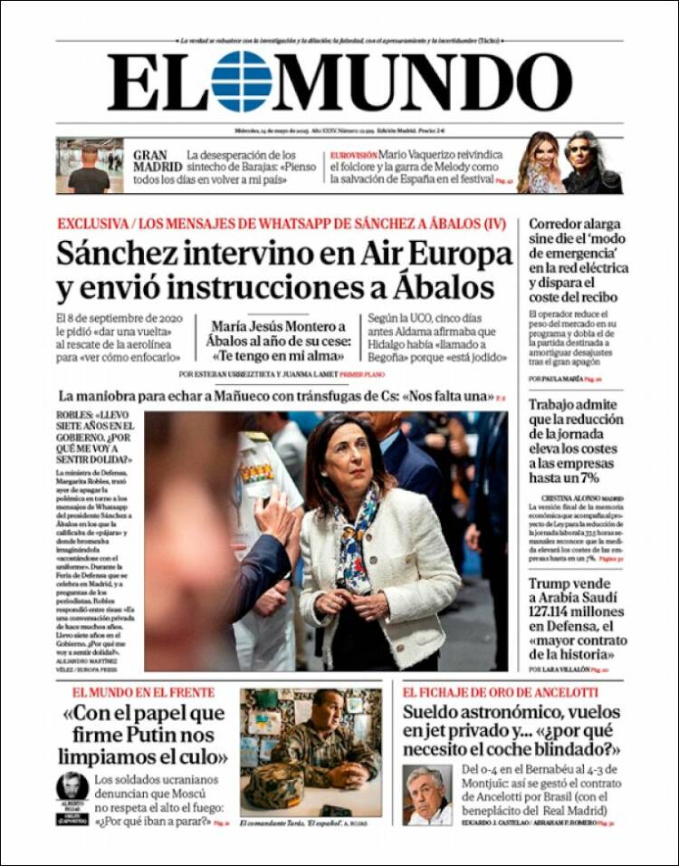 Portada de El Mundo (España)