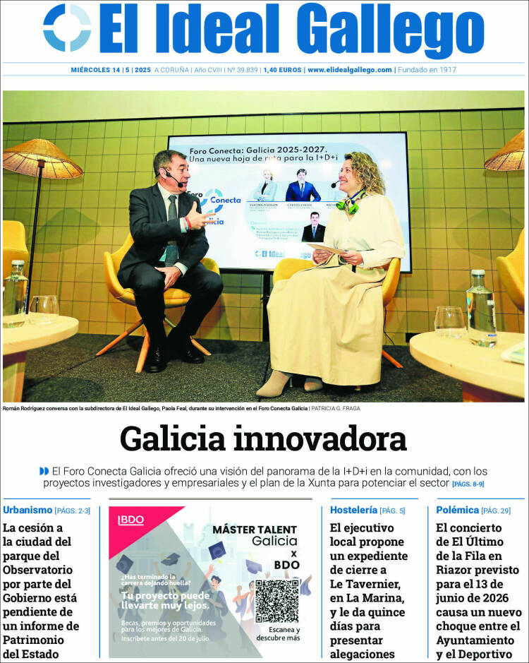 Portada de El Ideal Gallego (Spain)