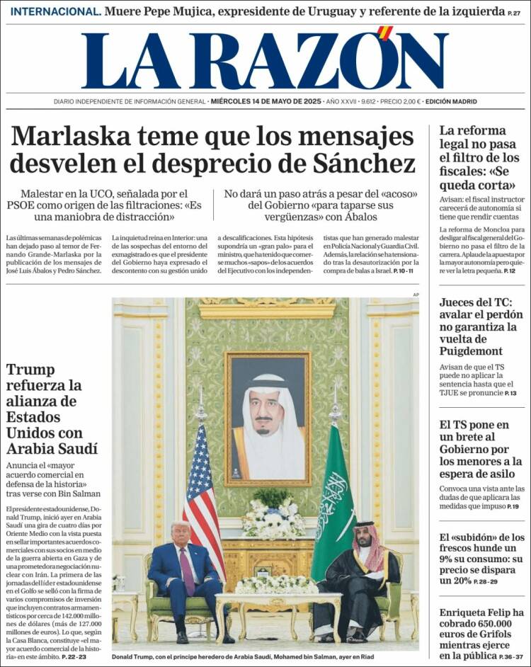 Portada de La Razón (España)