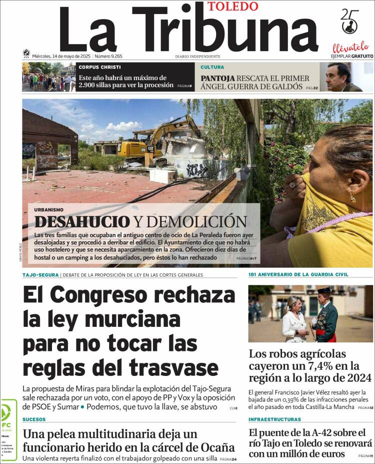Portada de La Tribuna de Toledo (España)