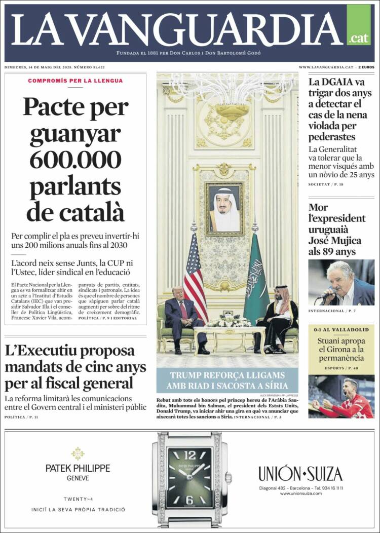 Portada de La Vanguardia (España)