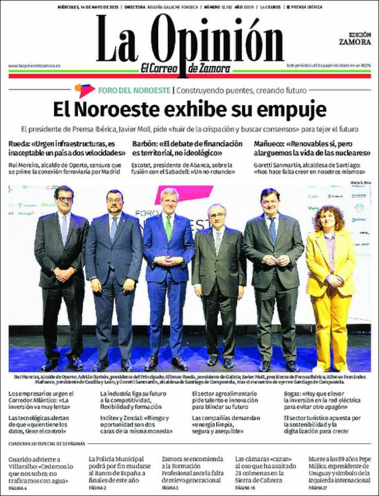 Portada de La Opinión - El Correo de Zamora (España)