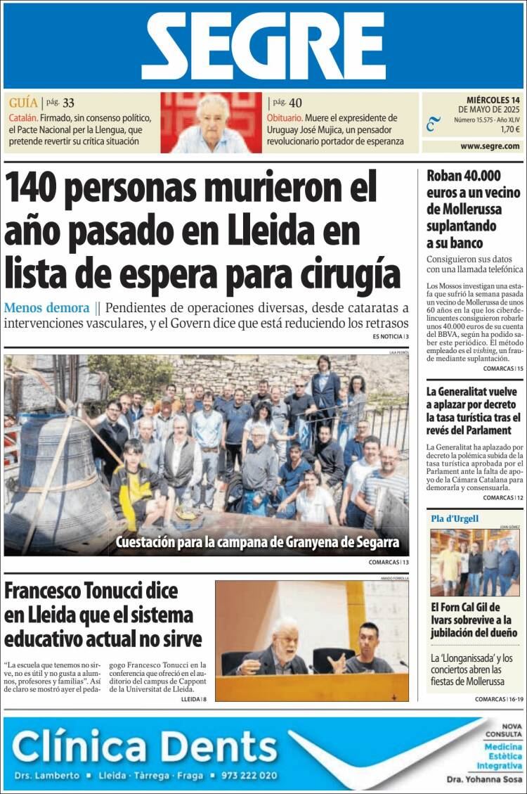 Portada de Segre  (España)