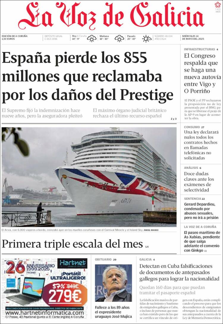 Portada de La Voz de Galicia (Spain)