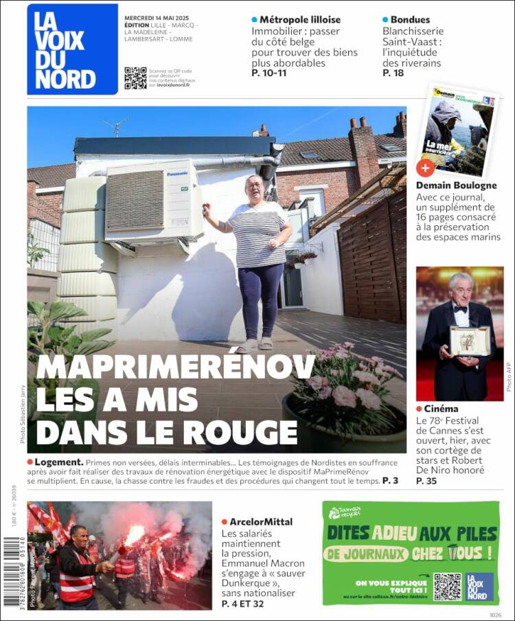 Portada de La Voix du Nord (France)