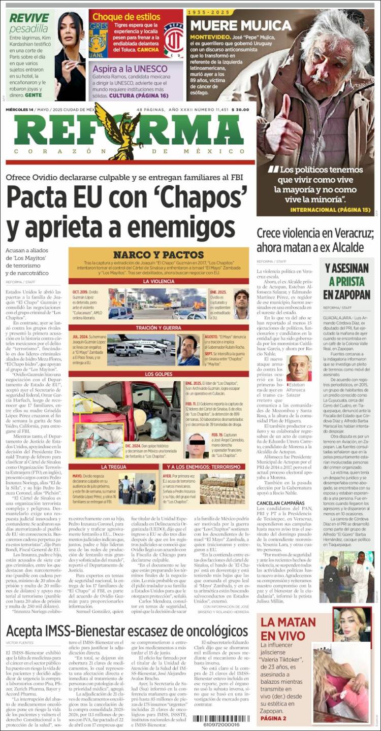 Portada de Reforma (México)