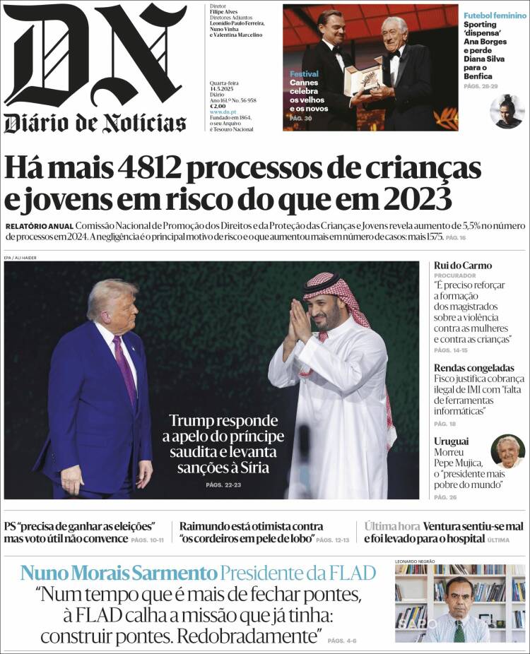 Portada de Diário de Noticias (Portugal)