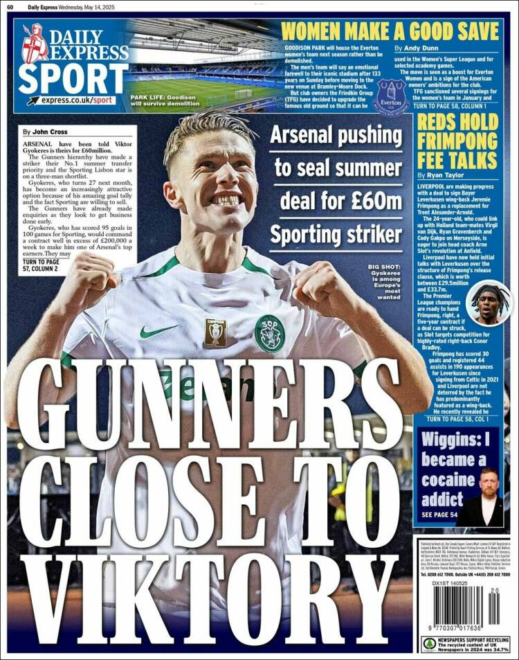 Portada de Express Sport (Reino Unido)