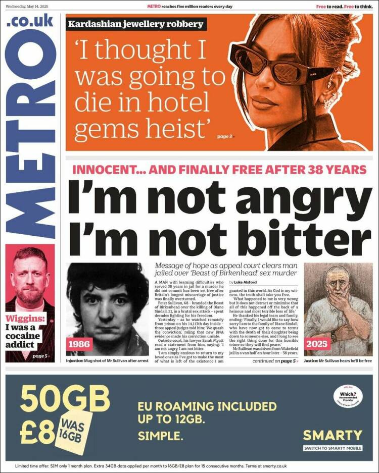 Portada de Metro (Reino Unido)