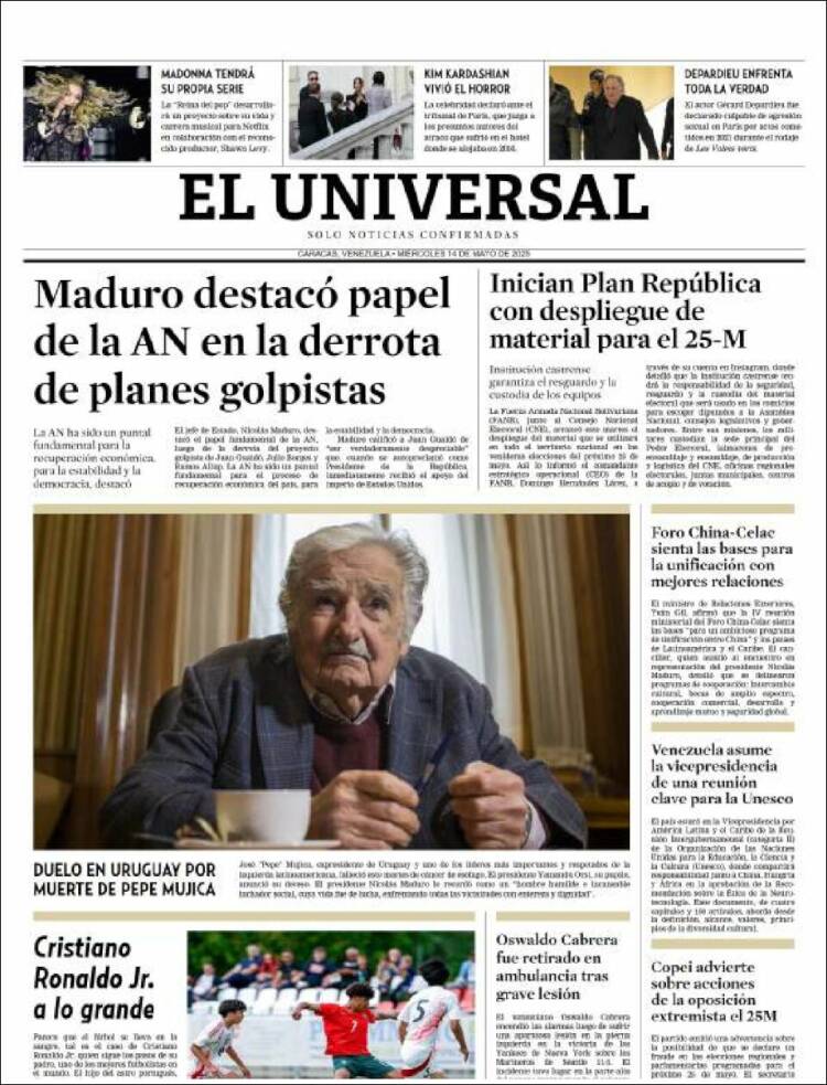 Portada de Universal (Venezuela)