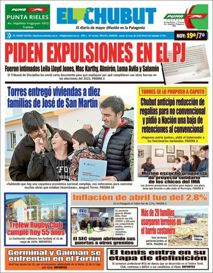 Portada de El Chubut (Argentine)