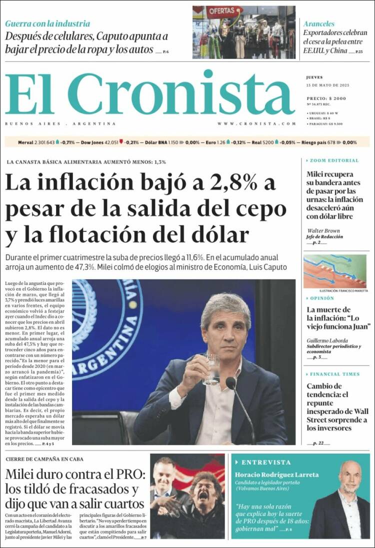 Portada de El Cronista Comercial (Argentine)