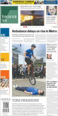 Portada de The Vancouver Sun (Canada)