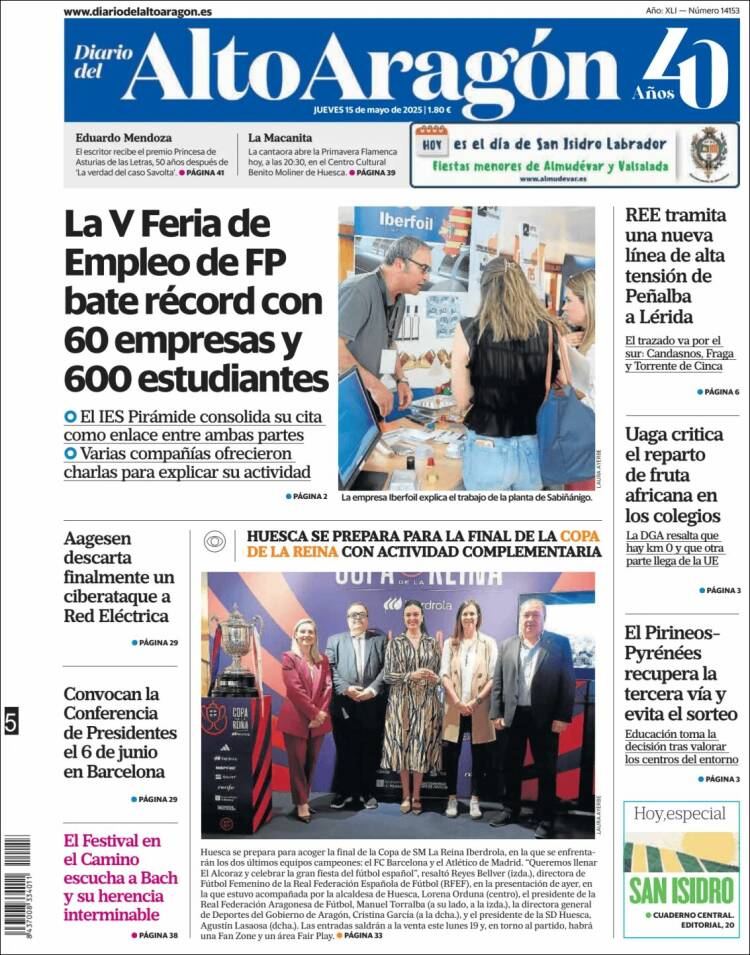 Portada de Diario del AltoAragón (España)