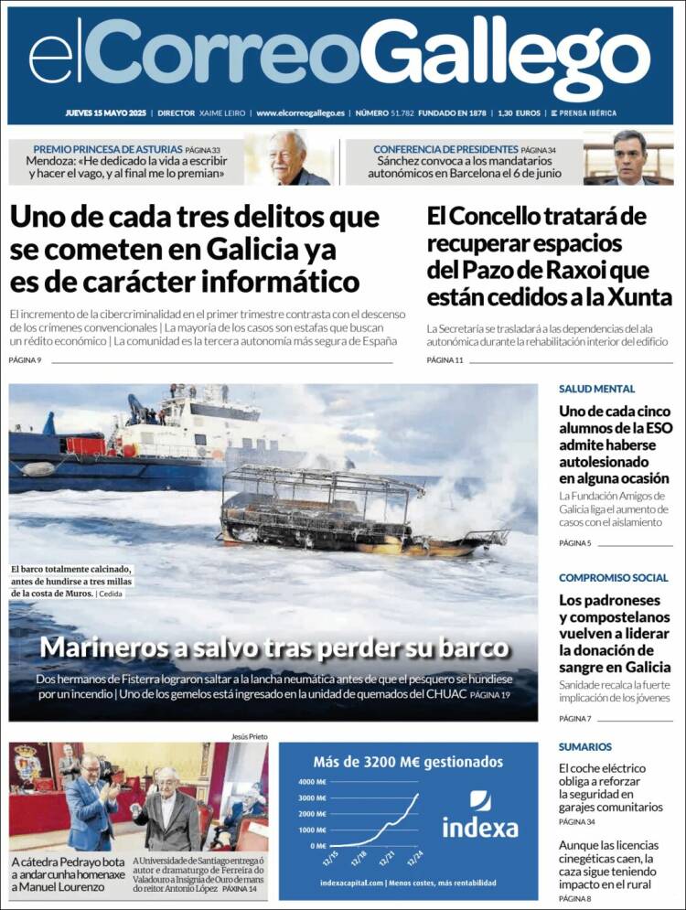 Portada de El Correo Gallego (España)