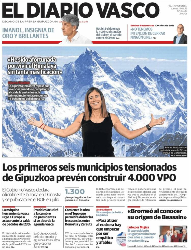 Portada de Diario Vasco (España)