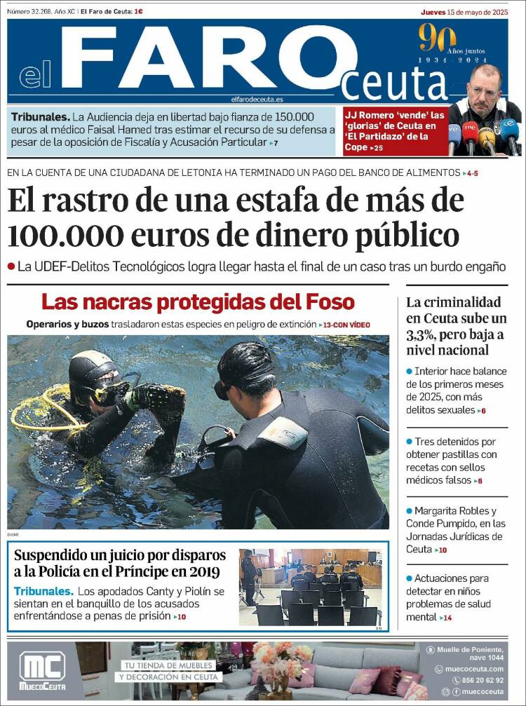 Portada de El Faro de Ceuta (España)
