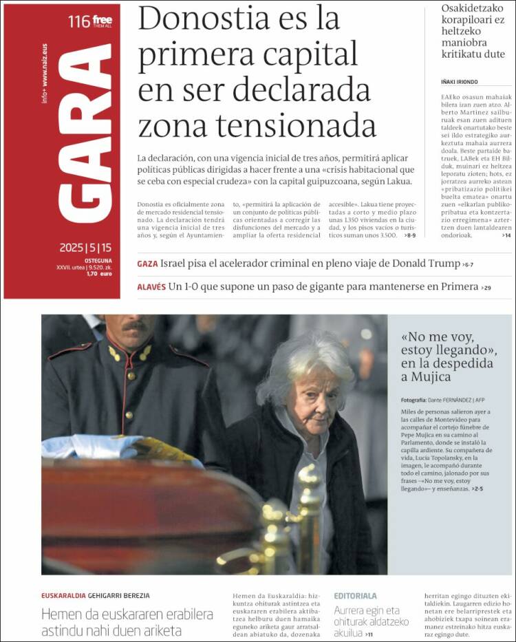 Portada de Gara (España)
