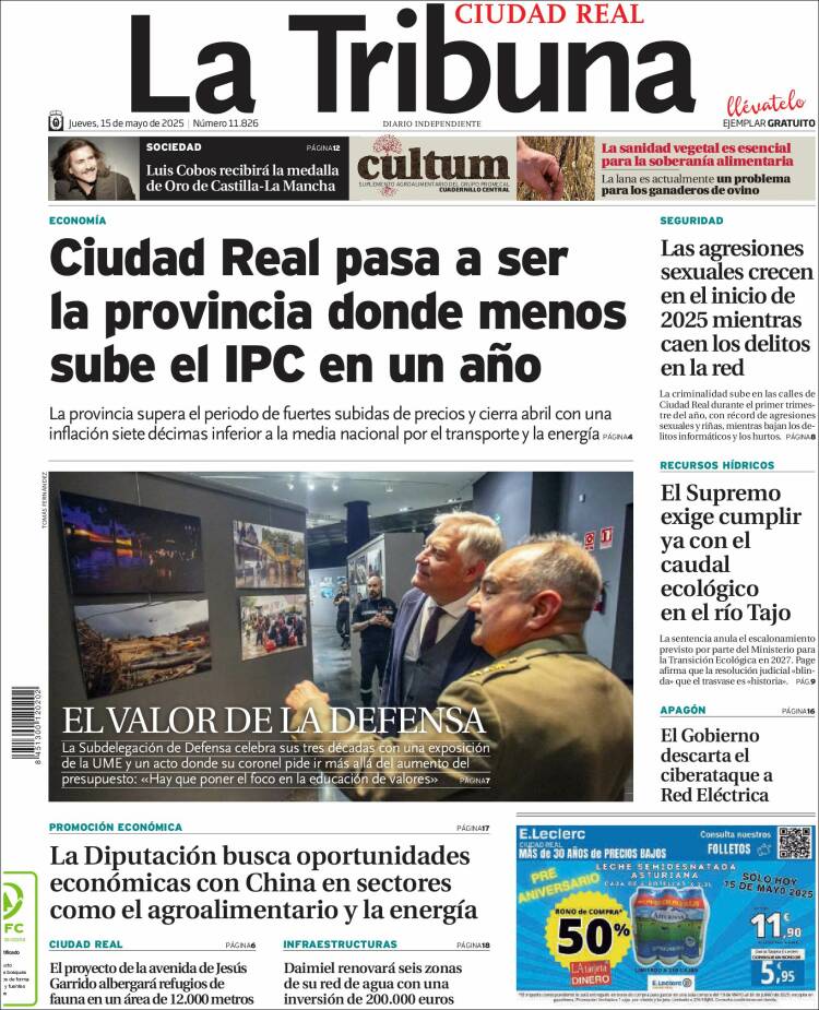 Portada de La Tribuna de Ciudad Real (España)