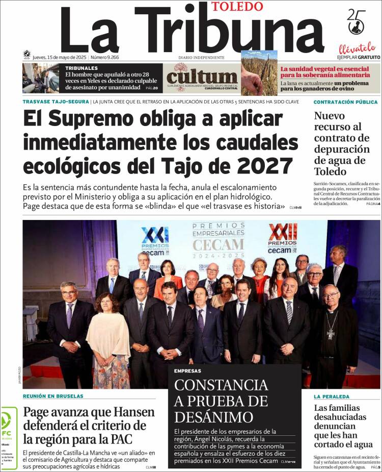 Portada de La Tribuna de Toledo (España)