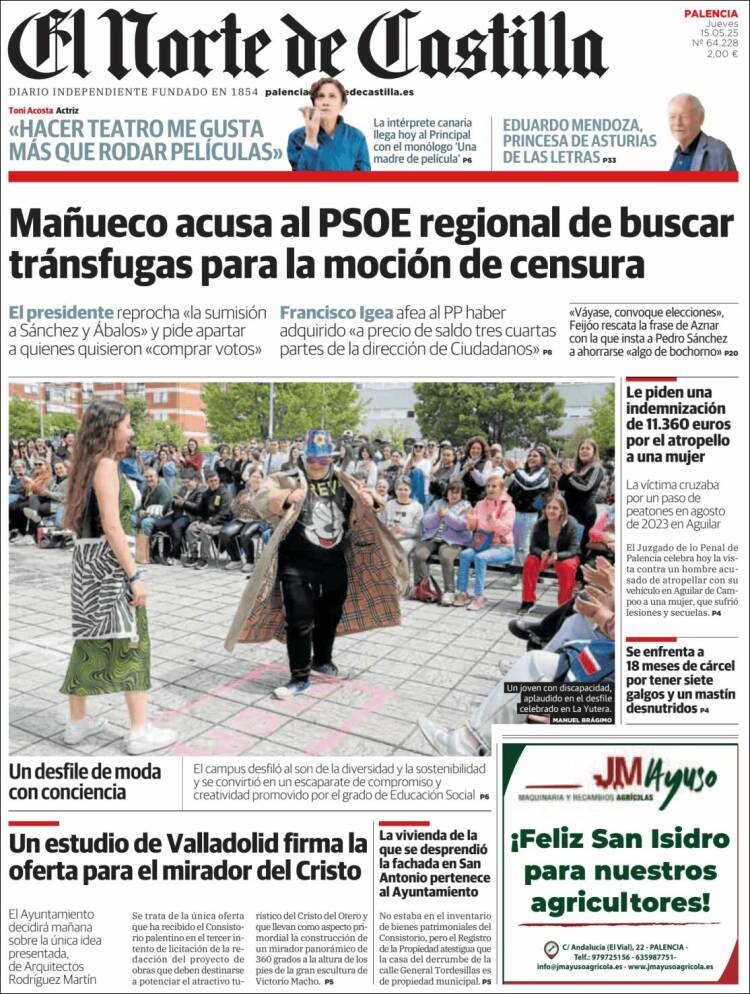 Portada de Norte de Castilla - Palencia (España)