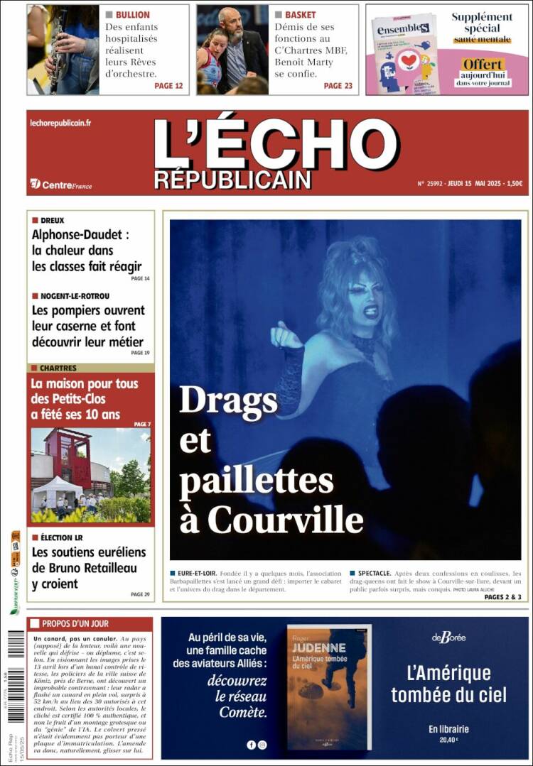 Portada de L'Echo Républicain (Francia)