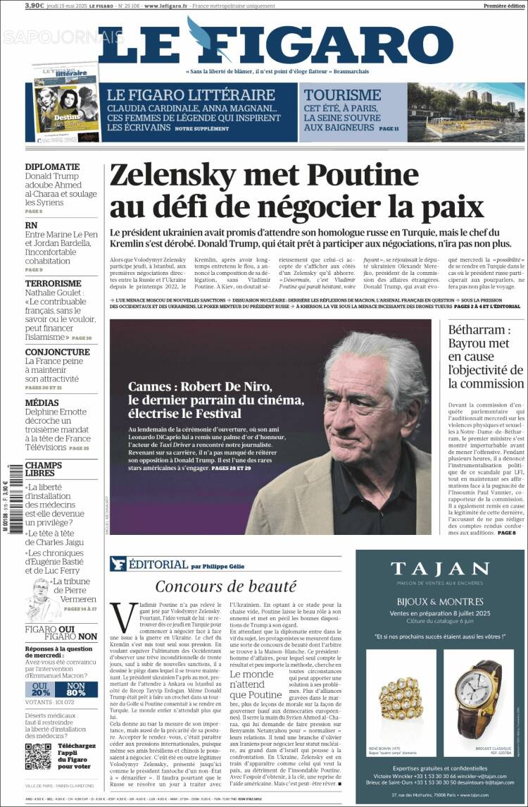 Portada de Le Figaro (France)