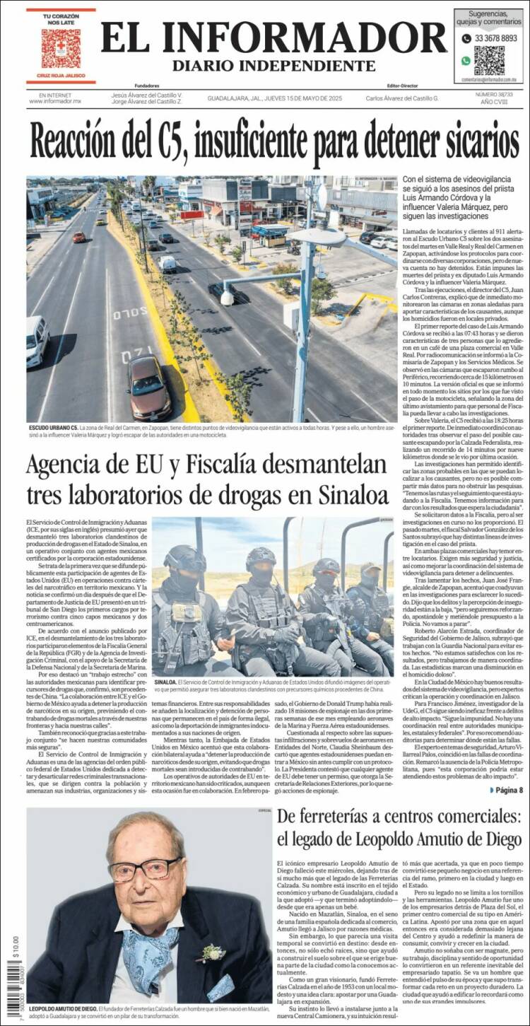 Portada de El Informador (Mexico)