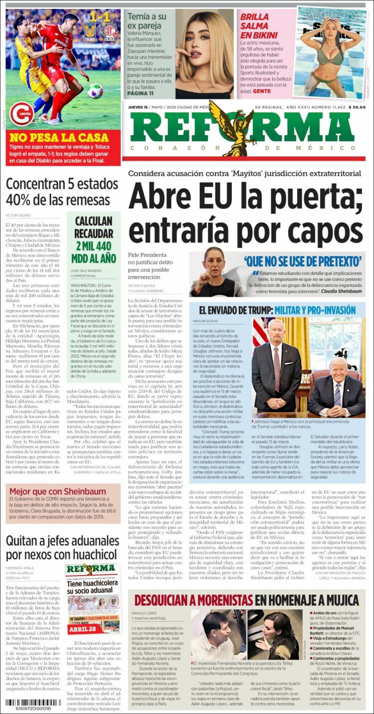 Portada de Reforma (México)