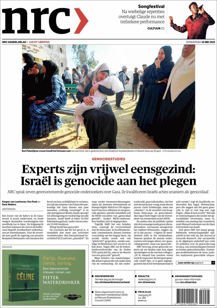 Portada de NRC Handelsblad (Países Bajos)